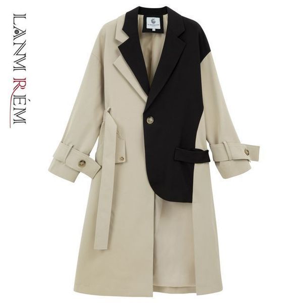 spring fashion windbreaker patchwork hit color coat for women loose long streetwear clothing yh980 210507, Tan;black
spring fashion windbreaker patchwork hit color coat for women loose long streetwear clothing yh980 210507, Tan;black