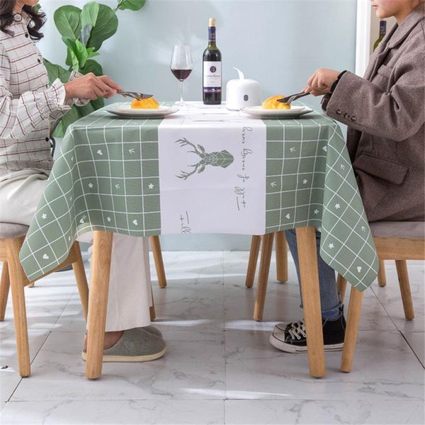 table cloth anti-scald oil rectangle disposable living room, outdoor, restaurant, balcony plaid pvc waterproof green, blue, pink