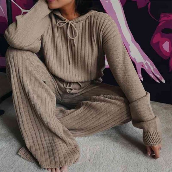 fashion knit sweater suit two piece pants autumn winter casual loose hooded sweater suit pullover sweat suits women 210517, White
fashion knit sweater suit two piece pants autumn winter casual loose hooded sweater suit pullover sweat suits women 210517, White