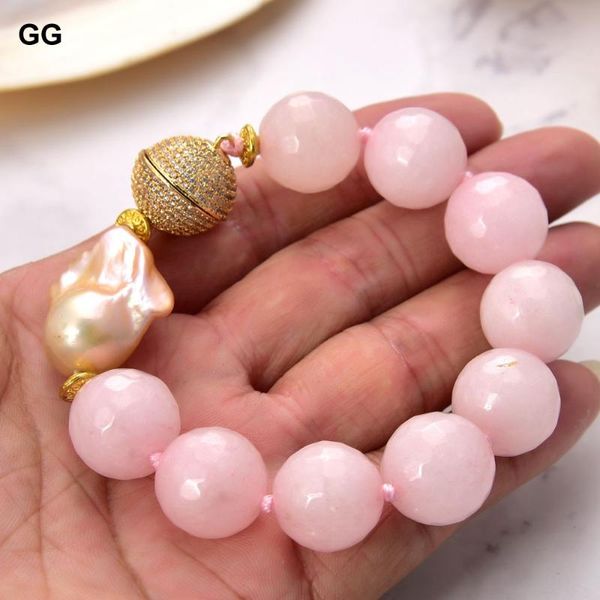 beaded, strands guaiguai jewelry 8" 16mm natural faceted pink rose quartz crystal keshi pearl bracelet for women, Black
beaded, strands guaiguai jewelry 8" 16mm natural faceted pink rose quartz crystal keshi pearl bracelet for women, Black