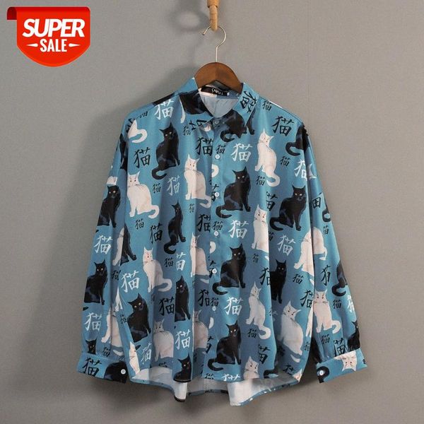 japanese xiaoqing cat style long-sleeved shirt men and women couple casual shirts #ig2l, White;black
japanese xiaoqing cat style long-sleeved shirt men and women couple casual shirts #ig2l, White;black