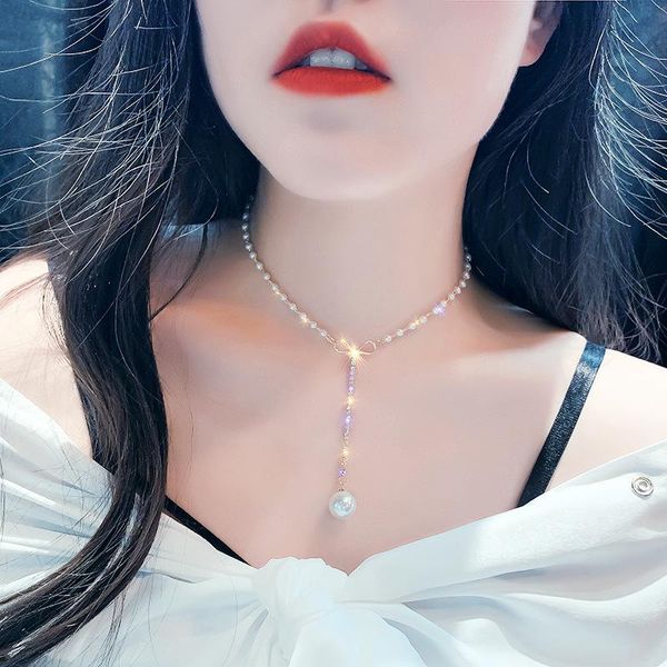 pendant necklaces fashion crystal choker for women tassel bijoux long chains pearl necklace statement jewelry gifts, Silver
pendant necklaces fashion crystal choker for women tassel bijoux long chains pearl necklace statement jewelry gifts, Silver