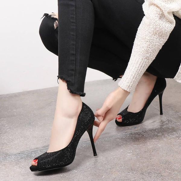 dress shoes 2021 spring and autumn fish mouth high-heeled net red waterproof platform thin heel shallow single, Black
dress shoes 2021 spring and autumn fish mouth high-heeled net red waterproof platform thin heel shallow single, Black