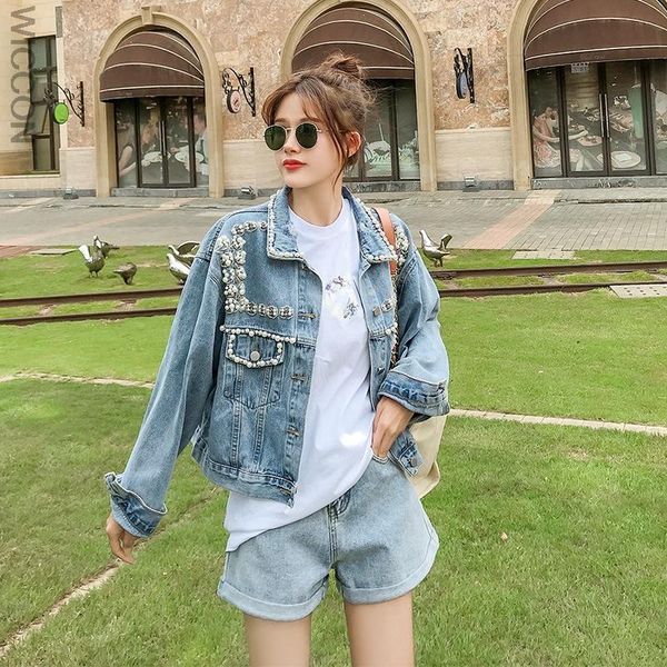 women's jackets plus size denim jacket women autumn jean pearl casual 2021 coat long sleeve outerwear, Black;brown
women's jackets plus size denim jacket women autumn jean pearl casual 2021 coat long sleeve outerwear, Black;brown