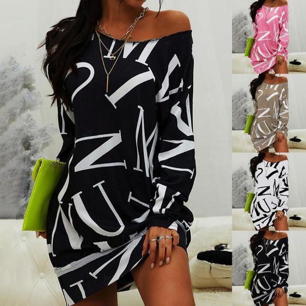 casual dresses fashion women dress letters print loose streetwear long sleeve o neck for party sundress, Black;gray
casual dresses fashion women dress letters print loose streetwear long sleeve o neck for party sundress, Black;gray