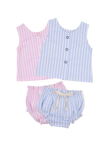 clothing sets kid girl shorts suit strip printed sleeveless buttons vest bowknot ruffle loose pants, White
clothing sets kid girl shorts suit strip printed sleeveless buttons vest bowknot ruffle loose pants, White