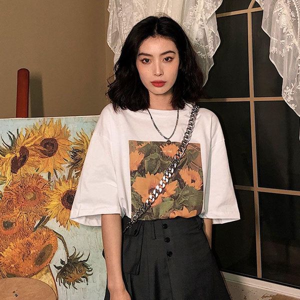 women's t-shirt female 2021 summer short sleeve student korean loose cotton large white printing fashion
women's t-shirt female 2021 summer short sleeve student korean loose cotton large white printing fashion