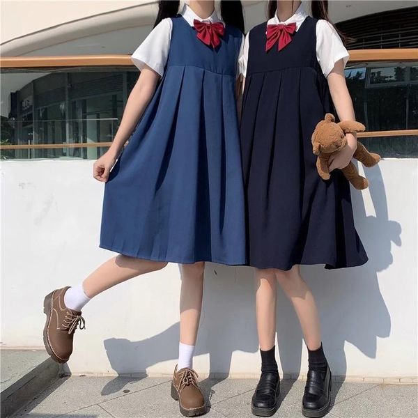clothing sets women long pleated pinafore dress lady autumn original black jk uniform sleeveless premium student girls suit graduation costu, White
clothing sets women long pleated pinafore dress lady autumn original black jk uniform sleeveless premium student girls suit graduation costu, White