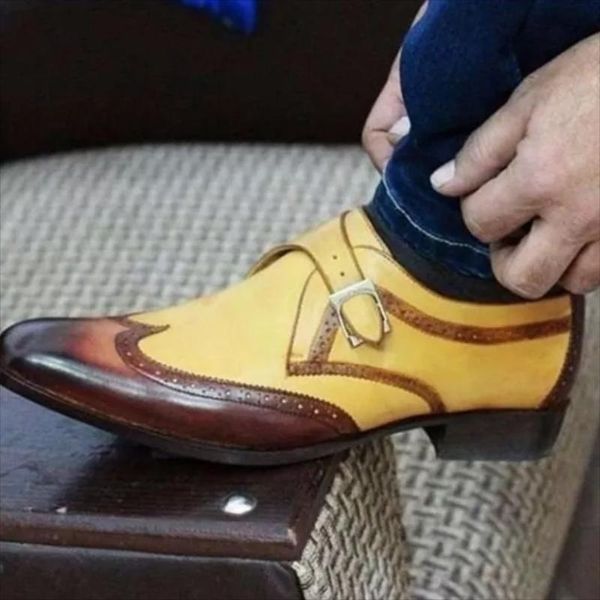 men's handmade pu color matching pointed toe low-heel business casual shoes fashion classic everyday clothing hm034 dress, Black
men's handmade pu color matching pointed toe low-heel business casual shoes fashion classic everyday clothing hm034 dress, Black