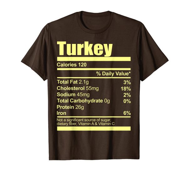 funny turkey nutrition thanksgiving costume women men gift t-shirt, White;black
funny turkey nutrition thanksgiving costume women men gift t-shirt, White;black