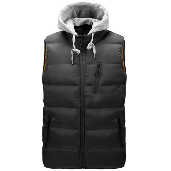 men's vests casual hooded detachable youth vest fashion trend warm coat streetwear, Black;white
men's vests casual hooded detachable youth vest fashion trend warm coat streetwear, Black;white