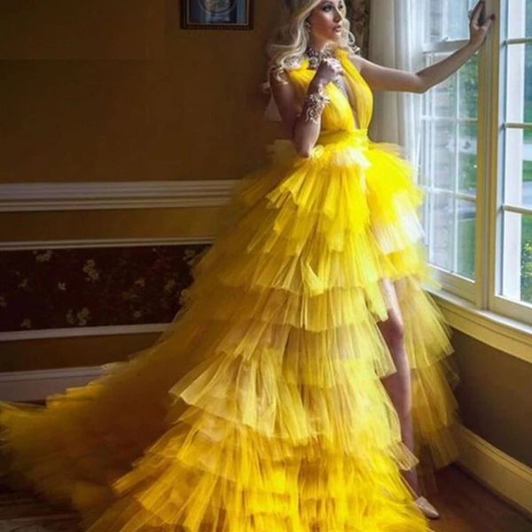 celebrity ruffles formal prom dresses deep v neck cocktail party evening dress high low tulle a line princess girls' vestidos de novia, Black
celebrity ruffles formal prom dresses deep v neck cocktail party evening dress high low tulle a line princess girls' vestidos de novia, Black