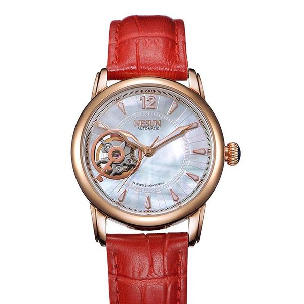 wristwatches nesun women's watches watch japan nh35a automatic mechanical waterproof skeleton luminous lady clock n9210, Slivery;brown 
wristwatches nesun women's watches watch japan nh35a automatic mechanical waterproof skeleton luminous lady clock n9210, Slivery;brown