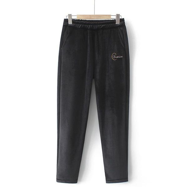 plus size pants women warm clothing 2021 winter fashion classic embroidered velvet thick trousers, Black
plus size pants women warm clothing 2021 winter fashion classic embroidered velvet thick trousers, Black