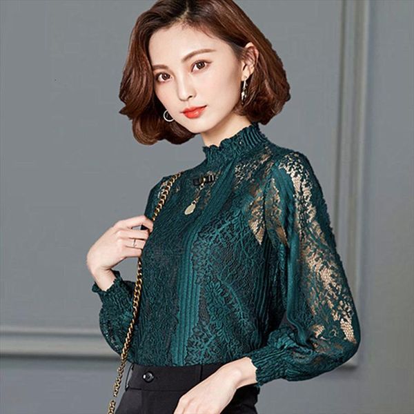 lace hollow out loose bottoming women shirts spring autumn plus size splicing stand collar feminine blusa, White
lace hollow out loose bottoming women shirts spring autumn plus size splicing stand collar feminine blusa, White