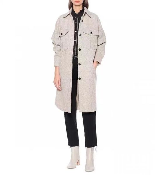 women's wool & blends autumn winter woolen mid-length coat ladies long sleeve single-breasted irregular outwear jacket with pockets, Black
women's wool & blends autumn winter woolen mid-length coat ladies long sleeve single-breasted irregular outwear jacket with pockets, Black