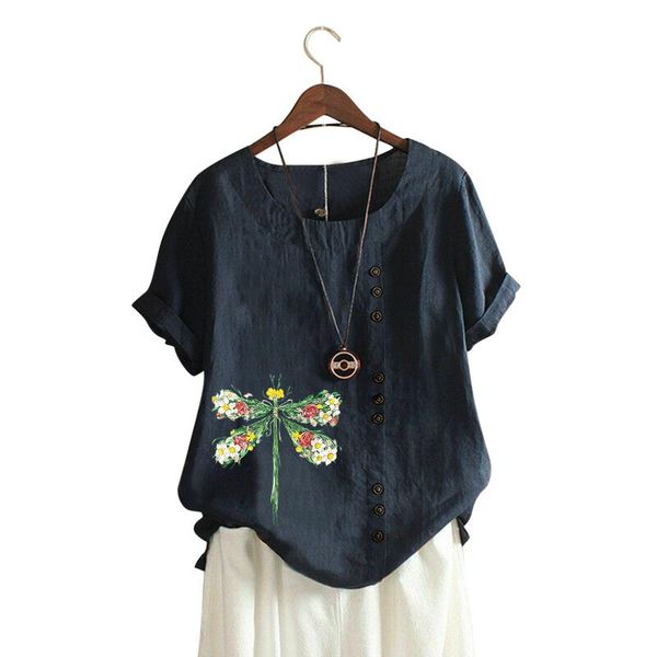 women's blouses & shirts casual o neck short sleeve woman 2021 cotton linen loose shirt summer floral print plus size vintage blusas 5, White
women's blouses & shirts casual o neck short sleeve woman 2021 cotton linen loose shirt summer floral print plus size vintage blusas 5, White