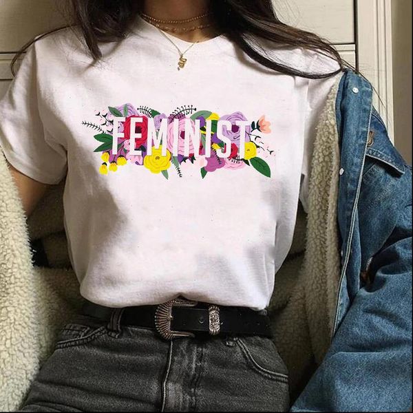 women t shirts girl power flower floral feminist clothing fashion tees graphic female ladies womens lady shirt, White
women t shirts girl power flower floral feminist clothing fashion tees graphic female ladies womens lady shirt, White