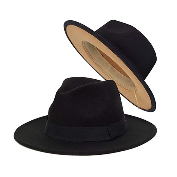 classic fedora hat for women wide brim felt hat dress panama two tone black khaki men winter british style trilby jazz caps, Blue;gray
classic fedora hat for women wide brim felt hat dress panama two tone black khaki men winter british style trilby jazz caps, Blue;gray