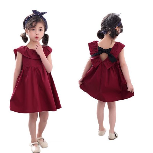 baby girl princess dress solid color backless bow pleated collar knee length kids clothes summer cute kid dresses 11ys l2, Red;yellow
baby girl princess dress solid color backless bow pleated collar knee length kids clothes summer cute kid dresses 11ys l2, Red;yellow