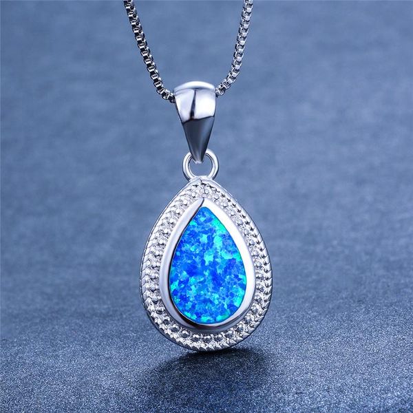 pendant necklaces geometric white blue opal necklace cute water drop stone vintage silver color chain wedding for women
pendant necklaces geometric white blue opal necklace cute water drop stone vintage silver color chain wedding for women