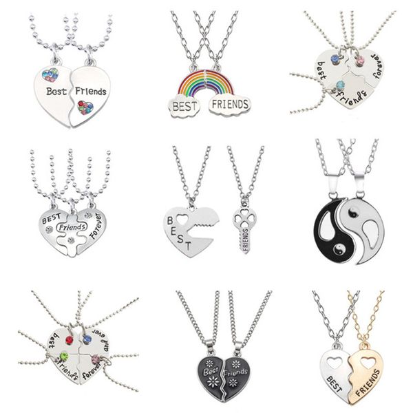 pink blue sequin stitching heart broken friends necklace pendant chain bff friendship jewelry gifts 2pcs/set, Silver
pink blue sequin stitching heart broken friends necklace pendant chain bff friendship jewelry gifts 2pcs/set, Silver