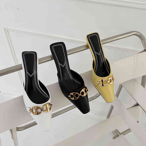 sandals fashion women slippers high heels slides yellow/black/white summer casual pumps metal decor slip on mules shoes size 39 1a5x
sandals fashion women slippers high heels slides yellow/black/white summer casual pumps metal decor slip on mules shoes size 39 1a5x