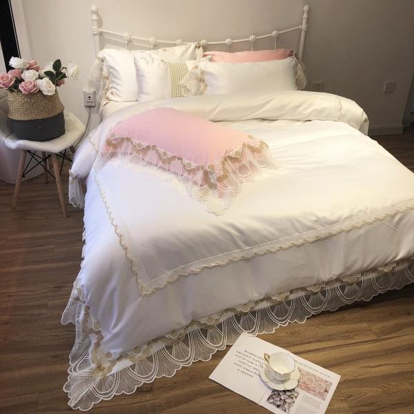 bedding sets luxury princess style white pink blue purple washed silk cotton wedding set lace duvet cover bed sheet/linen pillowcases
bedding sets luxury princess style white pink blue purple washed silk cotton wedding set lace duvet cover bed sheet/linen pillowcases