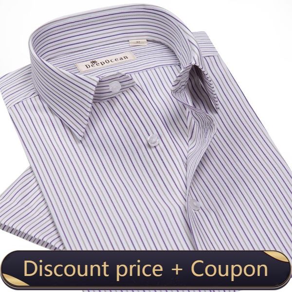 men's casual shirts deepocean cotton wrinkle-resistant blue and white striped short-sleeved shirt business slim korean version, White;black
men's casual shirts deepocean cotton wrinkle-resistant blue and white striped short-sleeved shirt business slim korean version, White;black