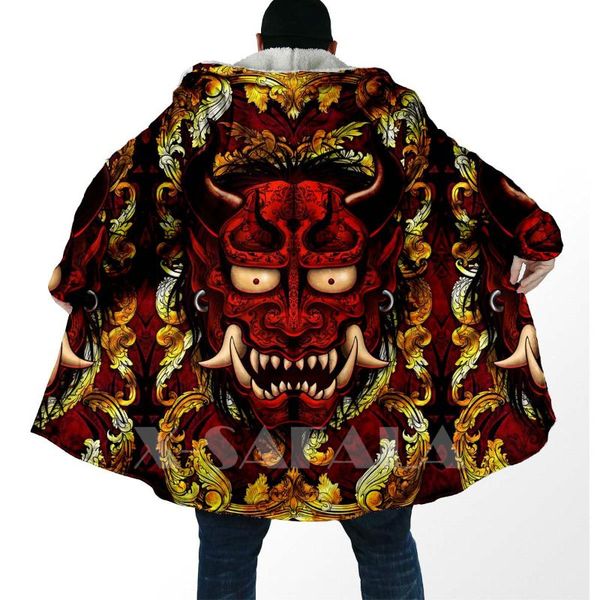 men's wool & blends thick warm hooded cloak for women men samurai mask tattoo ninja overcoat coat windproof fleece cape robe blanket-9, Black
men's wool & blends thick warm hooded cloak for women men samurai mask tattoo ninja overcoat coat windproof fleece cape robe blanket-9, Black
