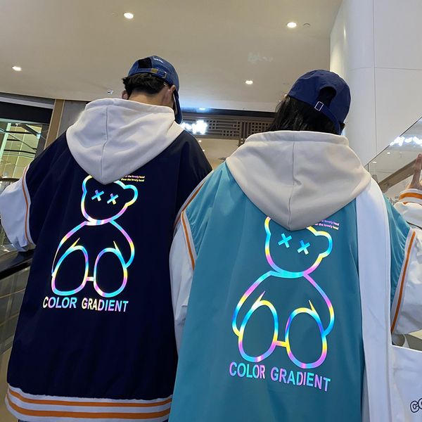 men's jackets male niche design jacket, hooded clothing, two pieces, reflector, street fashion, men's spring and fall kiss, Black;brown
men's jackets male niche design jacket, hooded clothing, two pieces, reflector, street fashion, men's spring and fall kiss, Black;brown