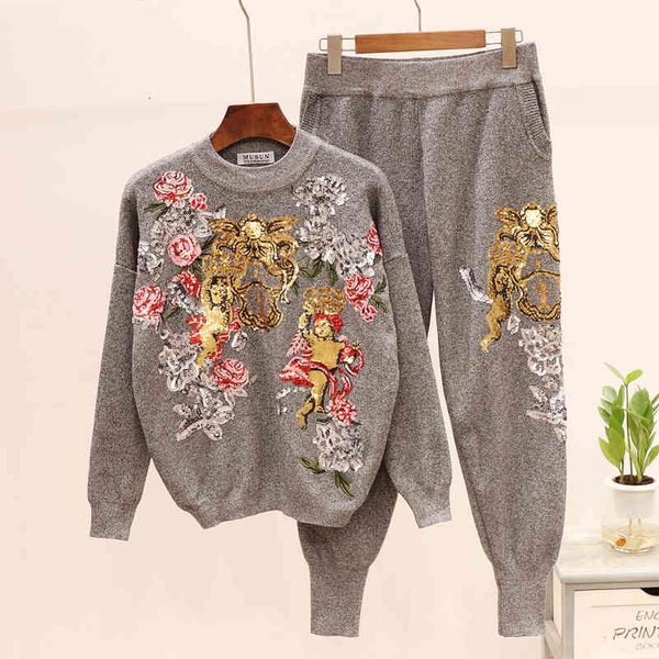 pant sequins flower set women long sleeve knitted sweater pencil pants suit outfits autumn pullover knitting trousers 2pc female, White
pant sequins flower set women long sleeve knitted sweater pencil pants suit outfits autumn pullover knitting trousers 2pc female, White