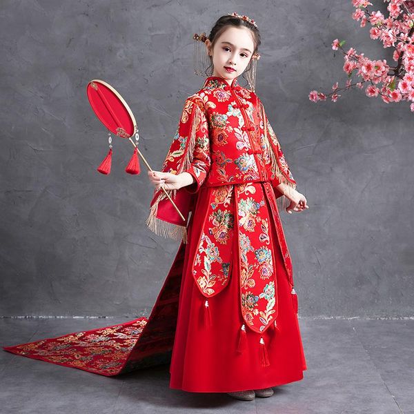 chinese hanfu girl year dress perform baby flower wedding gown kids pography dresses model show cheongsam ethnic clothing, Red
chinese hanfu girl year dress perform baby flower wedding gown kids pography dresses model show cheongsam ethnic clothing, Red