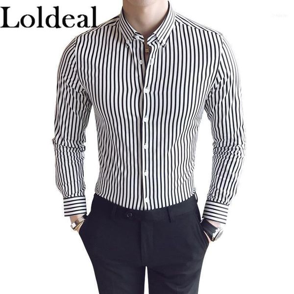 loldeal men cotton striped dress shirts long sleeve casual shirt korean style full chemise man socail slim fit male shirt1, White;black
loldeal men cotton striped dress shirts long sleeve casual shirt korean style full chemise man socail slim fit male shirt1, White;black