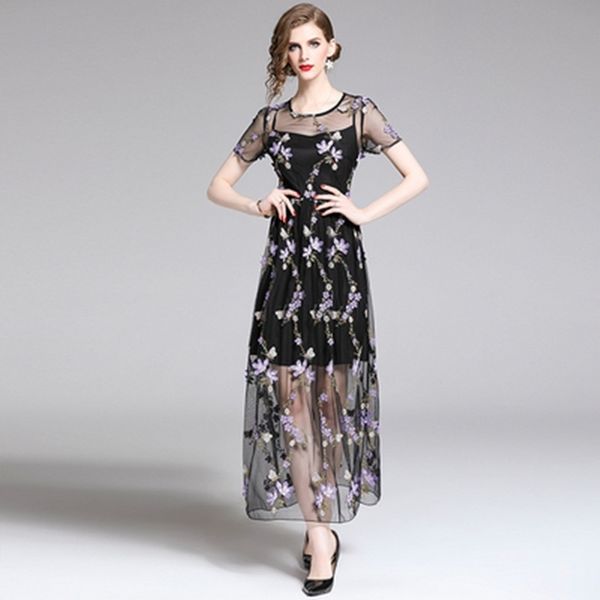 zawfl summer women short sleeve dress vintage flowers embroidery mesh runway elegant slim long 210525, Black;gray
zawfl summer women short sleeve dress vintage flowers embroidery mesh runway elegant slim long 210525, Black;gray