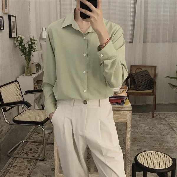 men's casual shirts 2021 fog blue simple silk shirt long sleeve solid color loose for men fashion designer british style 2xl, White;black
men's casual shirts 2021 fog blue simple silk shirt long sleeve solid color loose for men fashion designer british style 2xl, White;black