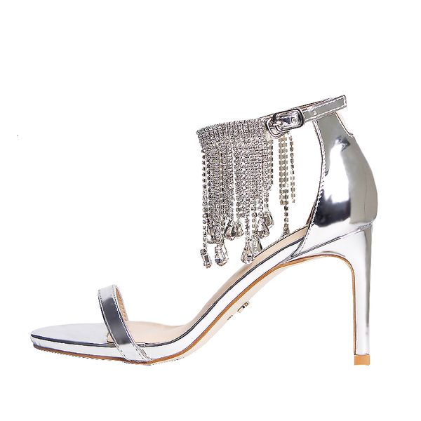 sandals summer style stiletto high heels big rhinestone tassel wristband open toe fashion sandals female party wedding shoes, Black
sandals summer style stiletto high heels big rhinestone tassel wristband open toe fashion sandals female party wedding shoes, Black