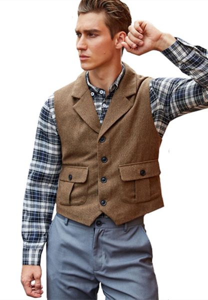 men's vests single-breasted herringbone tweed tailored collar suit vest 2 pockets casual victorian style can be customized, Black;white
men's vests single-breasted herringbone tweed tailored collar suit vest 2 pockets casual victorian style can be customized, Black;white