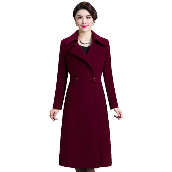women's wool & blends autumn winter jacket female woolen cloth windbreaker coat mother plus size medium long double-sided cashmere over, Black
women's wool & blends autumn winter jacket female woolen cloth windbreaker coat mother plus size medium long double-sided cashmere over, Black