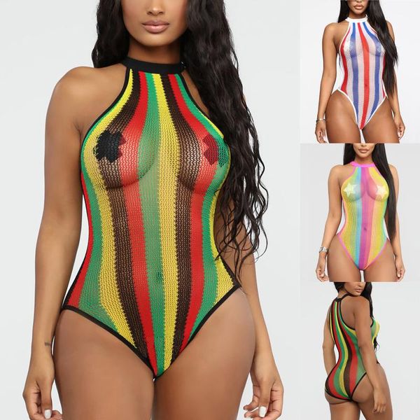 women's swimwear summer color matching halterneck mesh one piece swimsuit women high neck bathing suit backless, White;black
women's swimwear summer color matching halterneck mesh one piece swimsuit women high neck bathing suit backless, White;black
