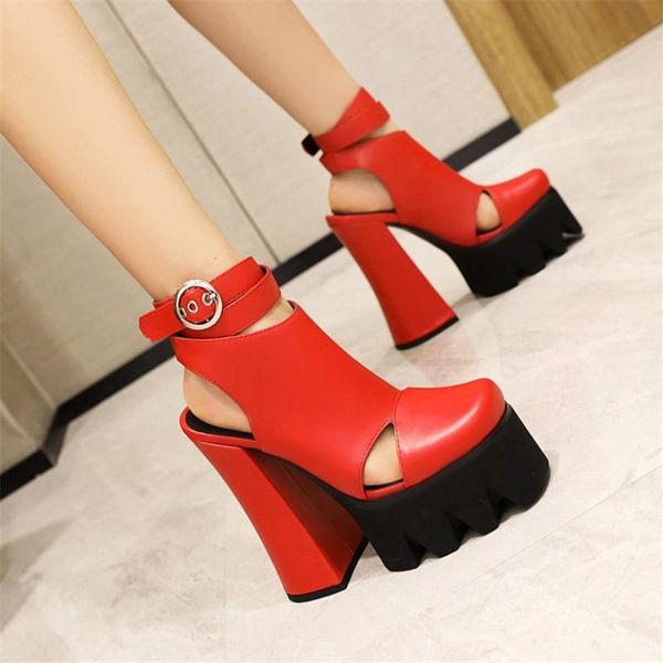 punk gothic sandals women super chunky high heels 15cm rome gladiator platform shoes lady 2021 summer hollow out 34-43, Black
punk gothic sandals women super chunky high heels 15cm rome gladiator platform shoes lady 2021 summer hollow out 34-43, Black