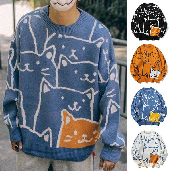 men's sweaters japanese style vintage sweater for men autumn winter warm loose knitted round neck knitwear pullovers pr sale, White;black
men's sweaters japanese style vintage sweater for men autumn winter warm loose knitted round neck knitwear pullovers pr sale, White;black