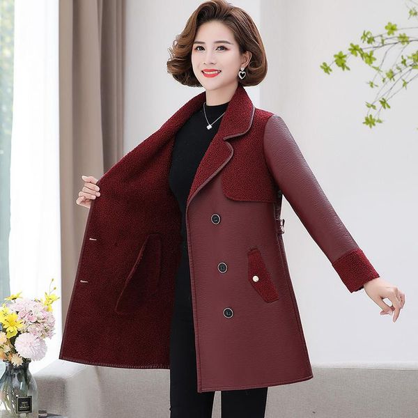 women's leather & faux autumn winter coat women plus size 5xl velvet double breasted outerwear female flocking jackets, Black
women's leather & faux autumn winter coat women plus size 5xl velvet double breasted outerwear female flocking jackets, Black