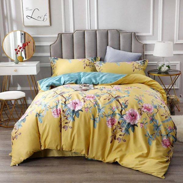 bedding sets printed flower egyptian cotton silky soft 4pcs set king comforter cover bedsheet with two yellow pillowcases
bedding sets printed flower egyptian cotton silky soft 4pcs set king comforter cover bedsheet with two yellow pillowcases