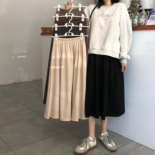 skirts 2021 autumn chic elegant women fashion all match england style solid color high waist elastic a-line skirt for student, Black
skirts 2021 autumn chic elegant women fashion all match england style solid color high waist elastic a-line skirt for student, Black