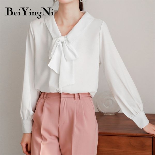 womens blouses and white high street elegant cute blusas female shirts long sleeve shirt woman plain bowtie 210506
womens blouses and white high street elegant cute blusas female shirts long sleeve shirt woman plain bowtie 210506