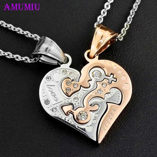 pendant necklaces amumiu couple love heart pendants necklace for lover inlaid rhinestone rose gold color stainless steel p020, Silver
pendant necklaces amumiu couple love heart pendants necklace for lover inlaid rhinestone rose gold color stainless steel p020, Silver