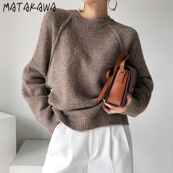 matakawa loose solid color raglan sleeves warm thickened sweater round neck woman sweaters long sleeve knitted sweater women 210513, White;black
matakawa loose solid color raglan sleeves warm thickened sweater round neck woman sweaters long sleeve knitted sweater women 210513, White;black