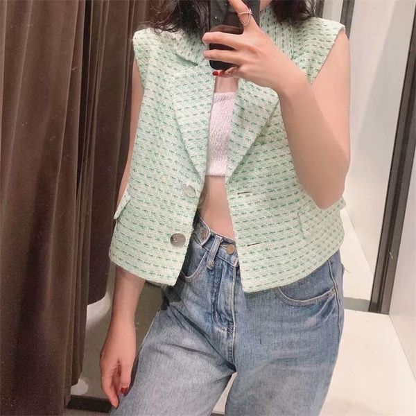 women's vests women 2022 fashion with metal button tweed cropped vest coat vintage sleeveless flap pockets female waistcoat streetwear, Black;white
women's vests women 2022 fashion with metal button tweed cropped vest coat vintage sleeveless flap pockets female waistcoat streetwear, Black;white