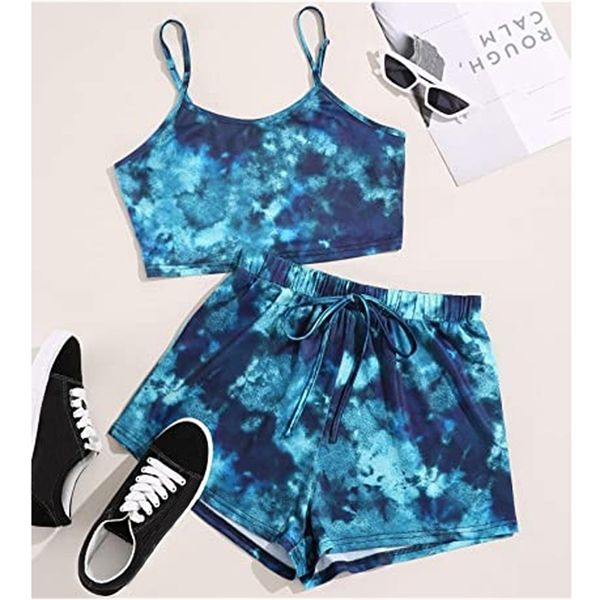 women's fashion tie-dye printing pajamas multiple styles two piece outfits sleeveless casual cami and shorts sleepwear sets 210325, Black;red
women's fashion tie-dye printing pajamas multiple styles two piece outfits sleeveless casual cami and shorts sleepwear sets 210325, Black;red